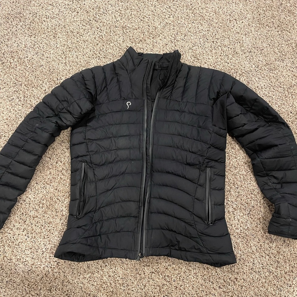 Prois Down Jacket womens Small black hunting Fitted pit vents